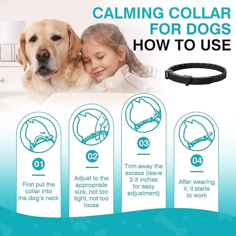 Calming Collar for Dogs 4 Packs Dog Relief Anxiety Stress Pheromone Collars Separation and Bad Behavior Pheromones Calm Lasts 60 Days 25 Inches Size Adjustable Waterproof Fit Small Large Medium Breed