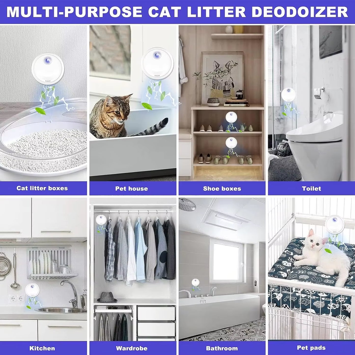 Smart Cat Odor Purifier Replacement for Cat Litter Box Deodorizer Pet Toilet Air Purifier Dog Cat Litter Deodorant Pet Supplies
