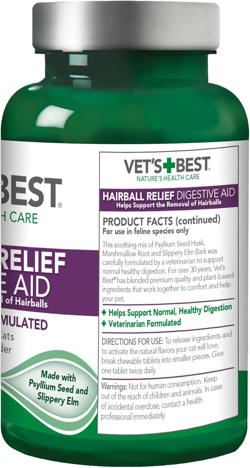 Cat Hairball Relief Digestive Aid, Vet Formulated Hairball Support Remedy, Hairb