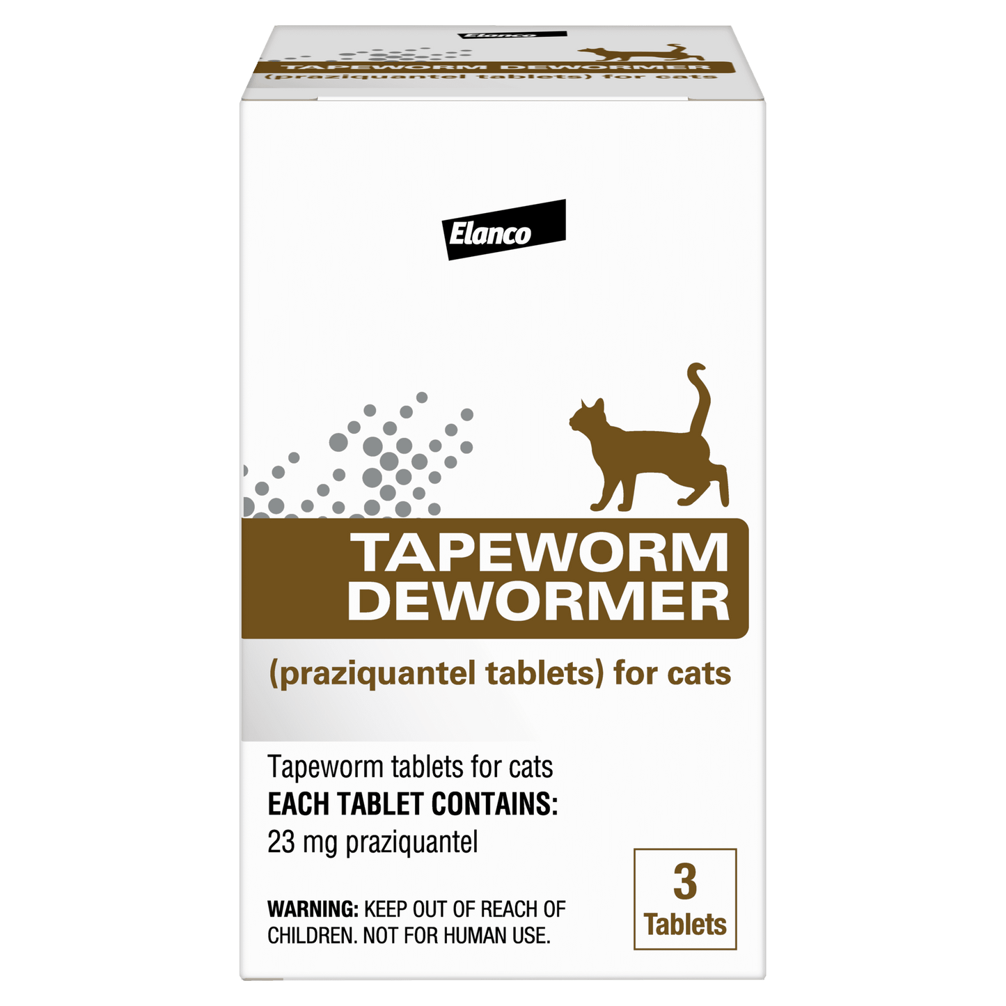 (4 Pack) Elanco Tapeworm Removal Dewormer for Cats, 3 Tablets Praziquantel