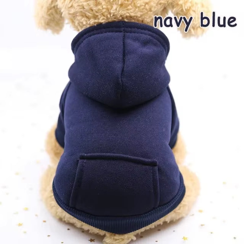Solid Dogs Hoodies Pet Cat Pocket Sweatshirt Puppy Warm Coat Dogs Jackets Sweatshirt Cat Costume Cotton Outfits Pet Clothes Robe
