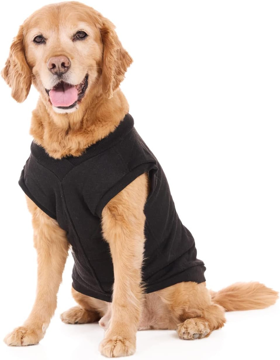 Casual Stretch Comfort Cotton Dog Sweatshirt Sweater Vest for Small Dogs, Medium Dogs, Big Dogs (X-Small, Black)