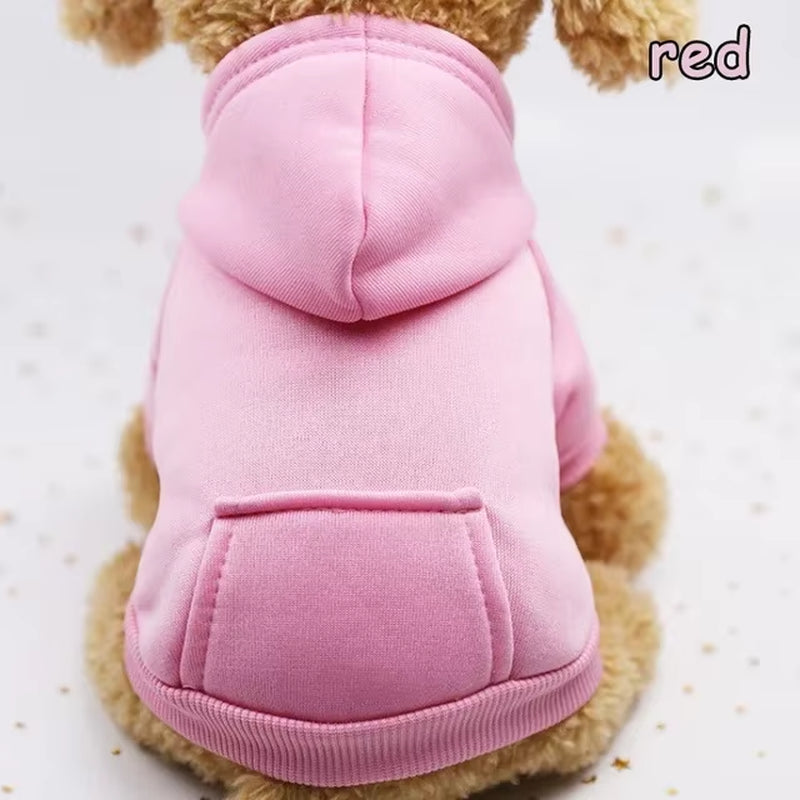 Solid Dogs Hoodies Pet Cat Pocket Sweatshirt Puppy Warm Coat Dogs Jackets Sweatshirt Cat Costume Cotton Outfits Pet Clothes Robe