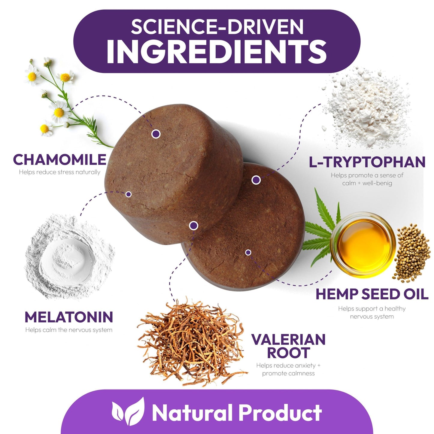 Melatonin for Dogs Calming Chews for Dogs Made in USA