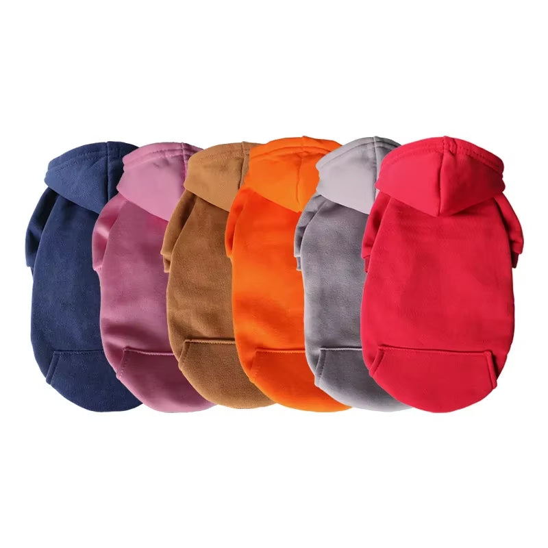 Solid Dogs Hoodies Pet Cat Pocket Sweatshirt Puppy Warm Coat Dogs Jackets Sweatshirt Cat Costume Cotton Outfits Pet Clothes Robe
