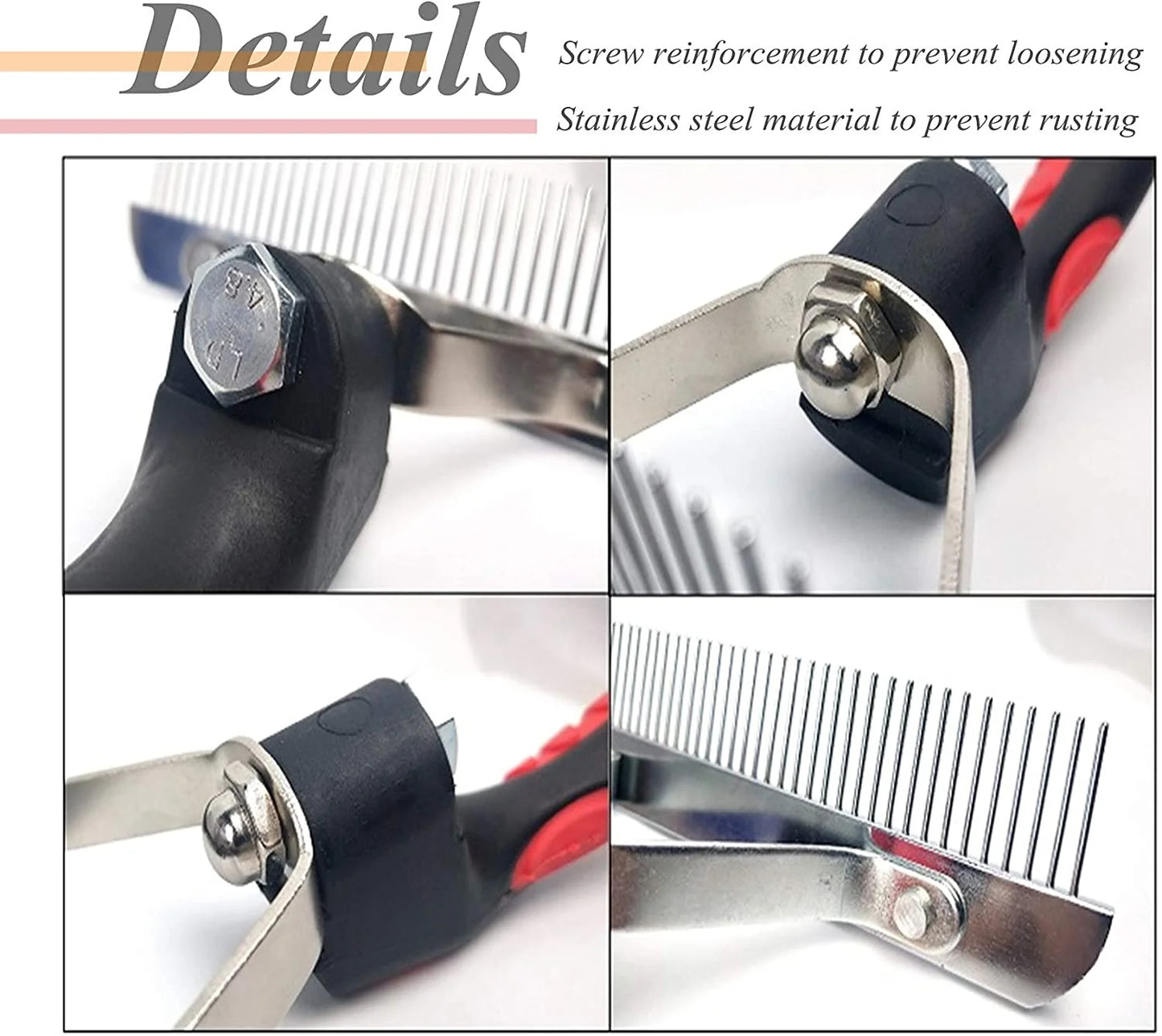 Dog Brushes for Grooming Large Dogs, Long Hair Dog Rake Pet Comb Pet Grooming Brush with Anti-Slip Handle,Steel Comb for Golden Retriever Husky German Shepherd