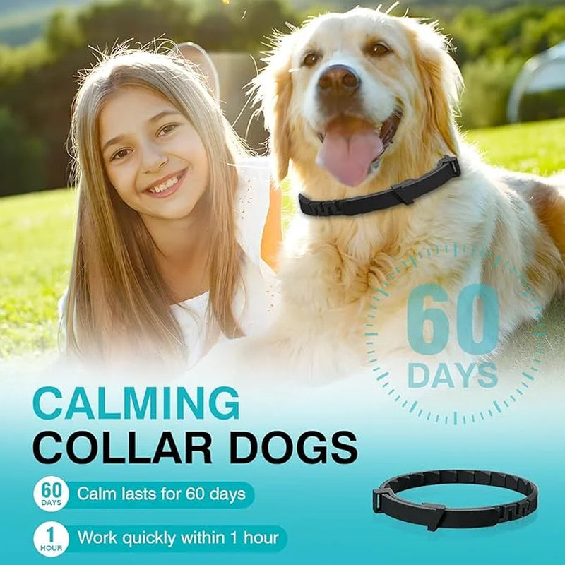Calming Collar for Dogs 4 Packs Dog Relief Anxiety Stress Pheromone Collars Separation and Bad Behavior Pheromones Calm Lasts 60 Days 25 Inches Size Adjustable Waterproof Fit Small Large Medium Breed