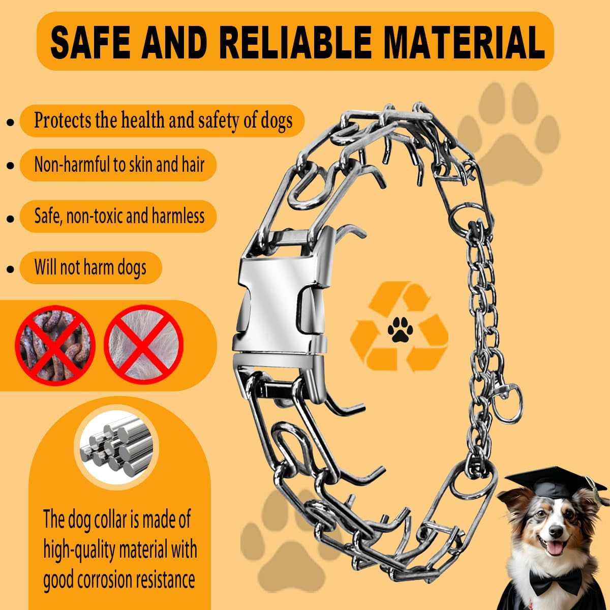 Quick - Release Dog Collar, Metal Leash Collar for Small Dogs, Medium Dogs, Large Dogs (XL(23-26" Neck))