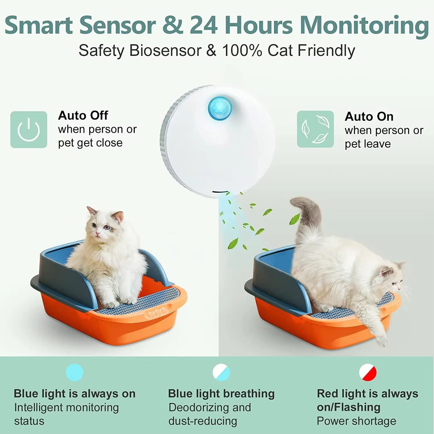 Smart Cat Odor Purifier Replacement for Cat Litter Box Deodorizer Pet Toilet Air Purifier Dog Cat Litter Deodorant Pet Supplies