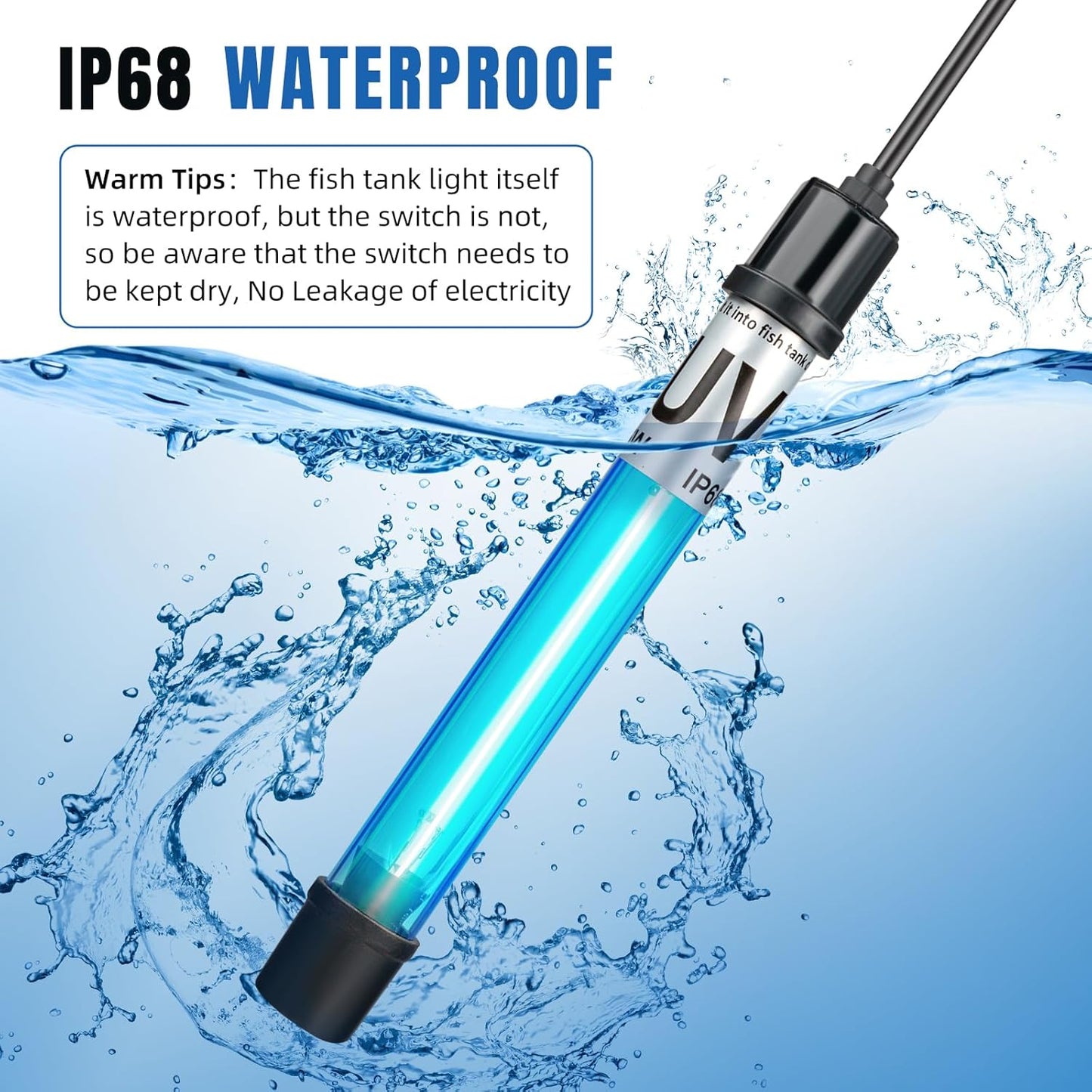 11W Aquarium UV Light Algae Remover for 55-150 Gallon Fish Tank Green Machine
