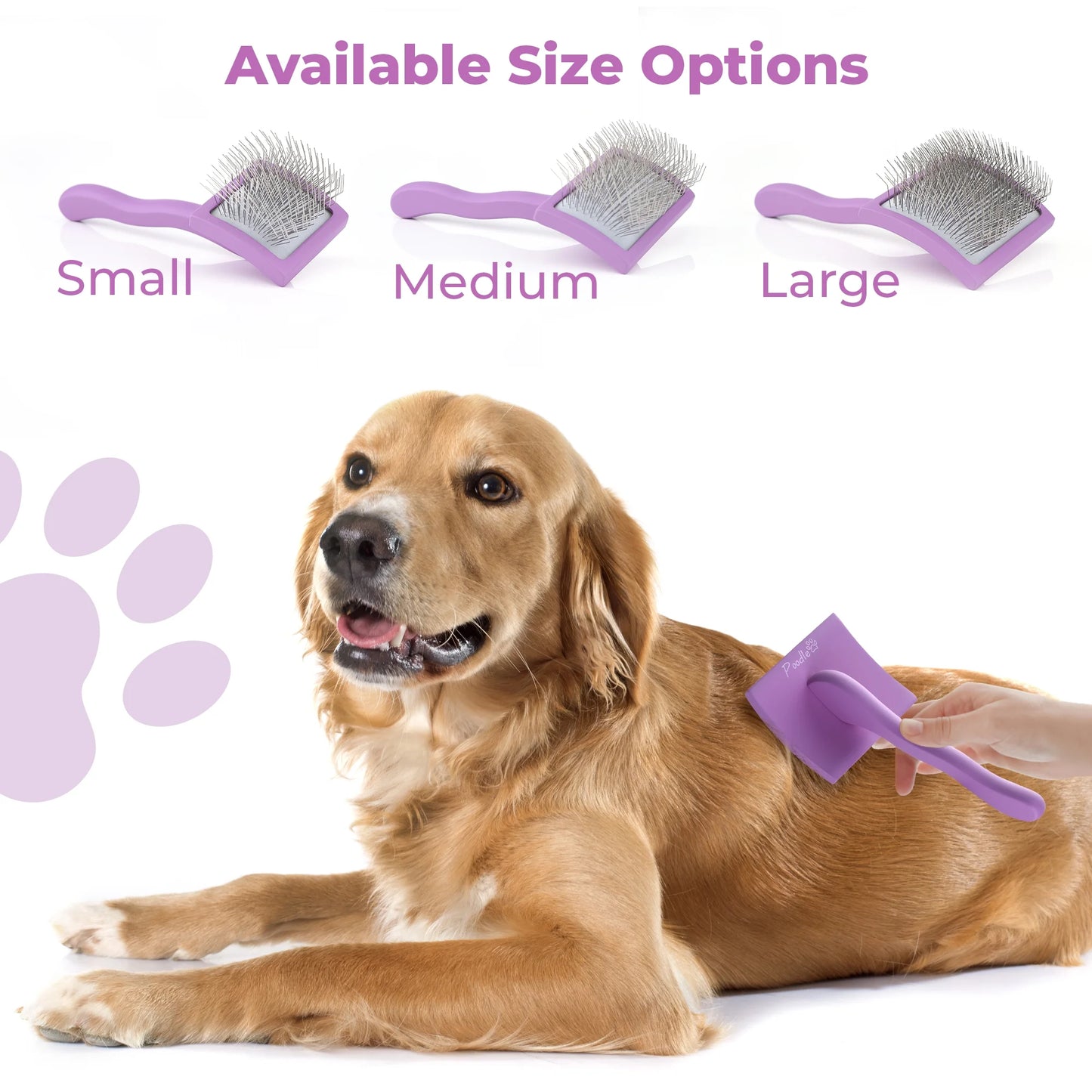 Slicker Brush for Dogs - Detangling Dog Brushes for Grooming with Soft Bristles & Long Pins - Professional Dog Grooming Brush to Removes Tangles & Dirt (Large)