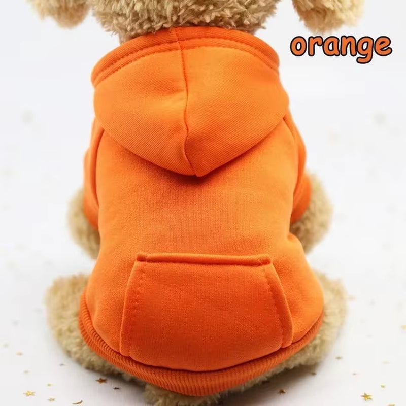 Solid Dogs Hoodies Pet Cat Pocket Sweatshirt Puppy Warm Coat Dogs Jackets Sweatshirt Cat Costume Cotton Outfits Pet Clothes Robe