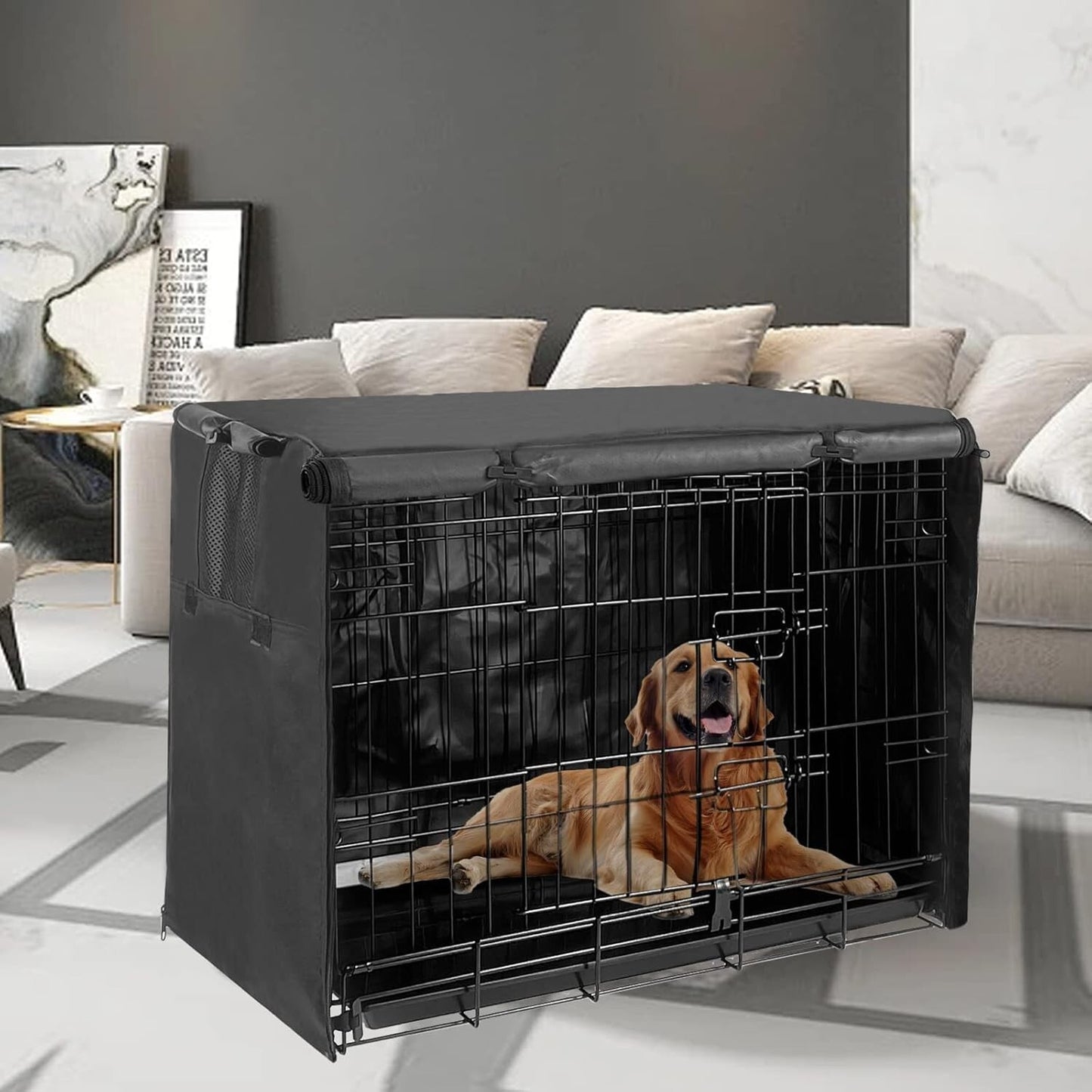 Dog Crate Cover Pet Kennel Cover for 48 Inch Wire Extra Large Dog Cage Black NEW