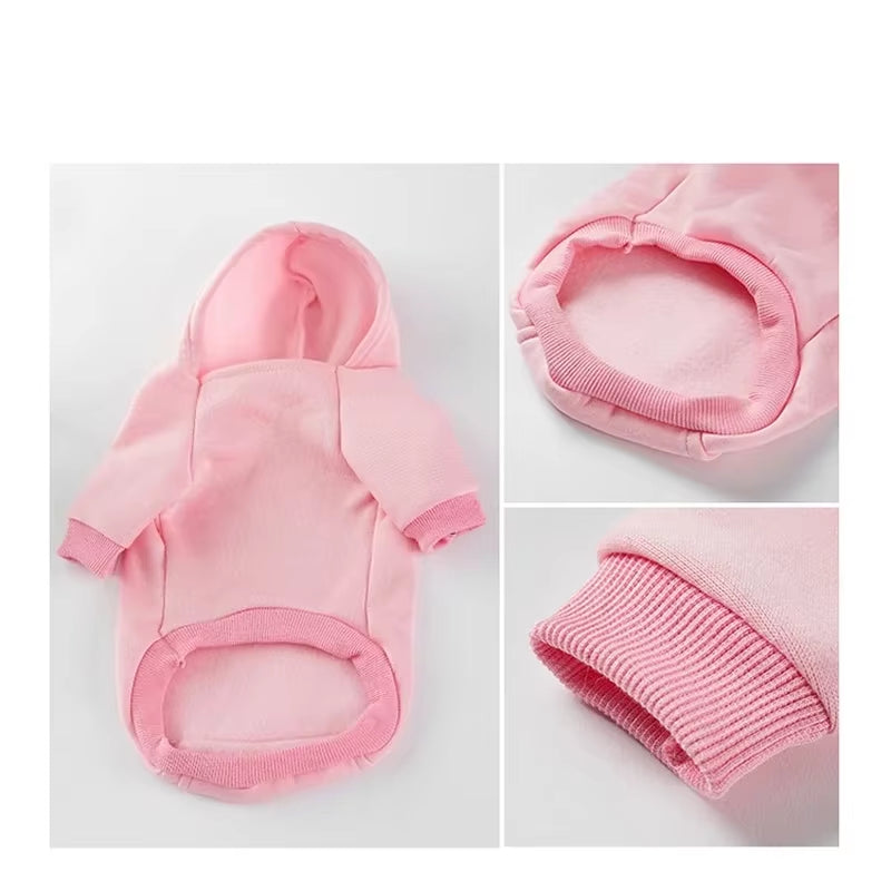 Solid Dogs Hoodies Pet Cat Pocket Sweatshirt Puppy Warm Coat Dogs Jackets Sweatshirt Cat Costume Cotton Outfits Pet Clothes Robe
