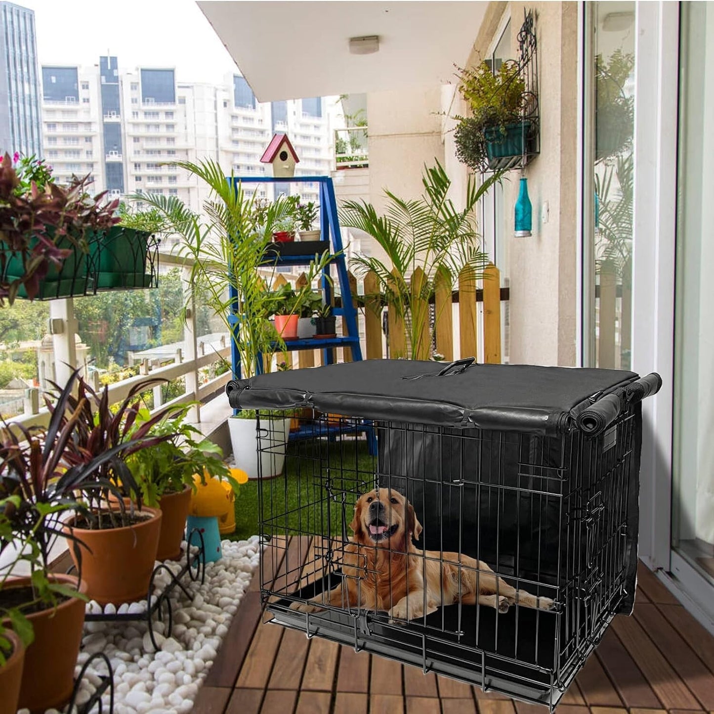 Dog Crate Cover Pet Kennel Cover for 48 Inch Wire Extra Large Dog Cage Black NEW