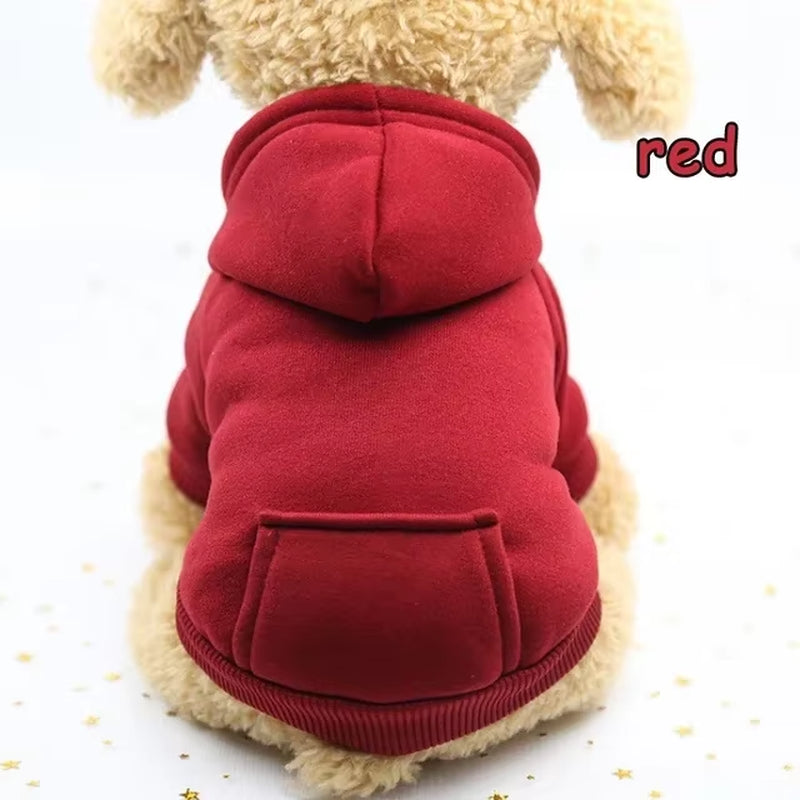 Solid Dogs Hoodies Pet Cat Pocket Sweatshirt Puppy Warm Coat Dogs Jackets Sweatshirt Cat Costume Cotton Outfits Pet Clothes Robe