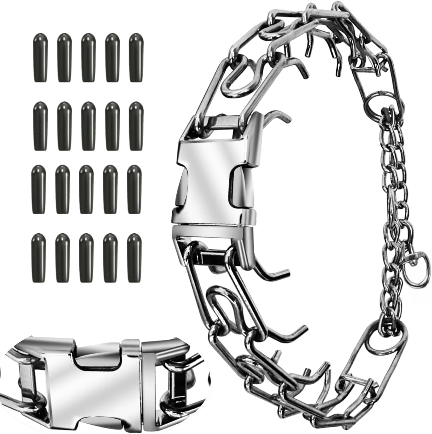 Quick - Release Dog Collar, Metal Leash Collar for Small Dogs, Medium Dogs, Large Dogs (XL(23-26" Neck))