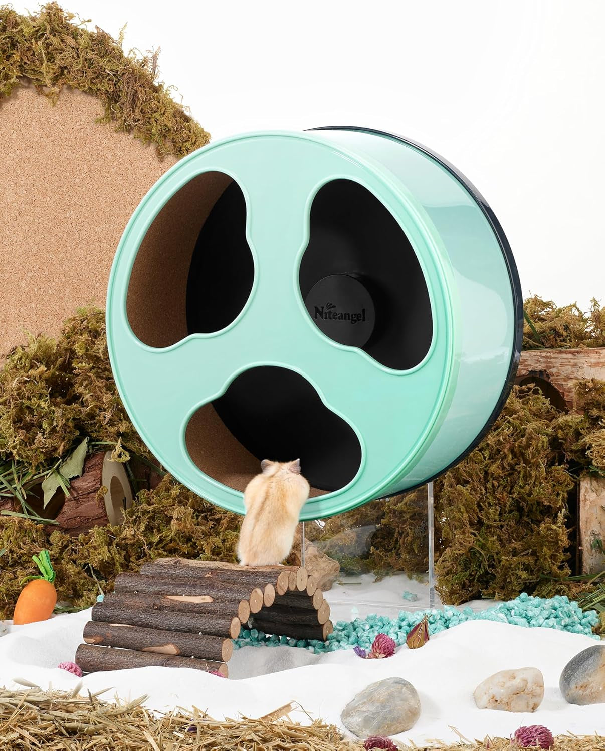 Quiet Hamster Exercise Wheel - Clouds Series Hamster Running Wheels for Dwarf Syrian Hamsters Gerbils Mice or Other Small Sized Pets