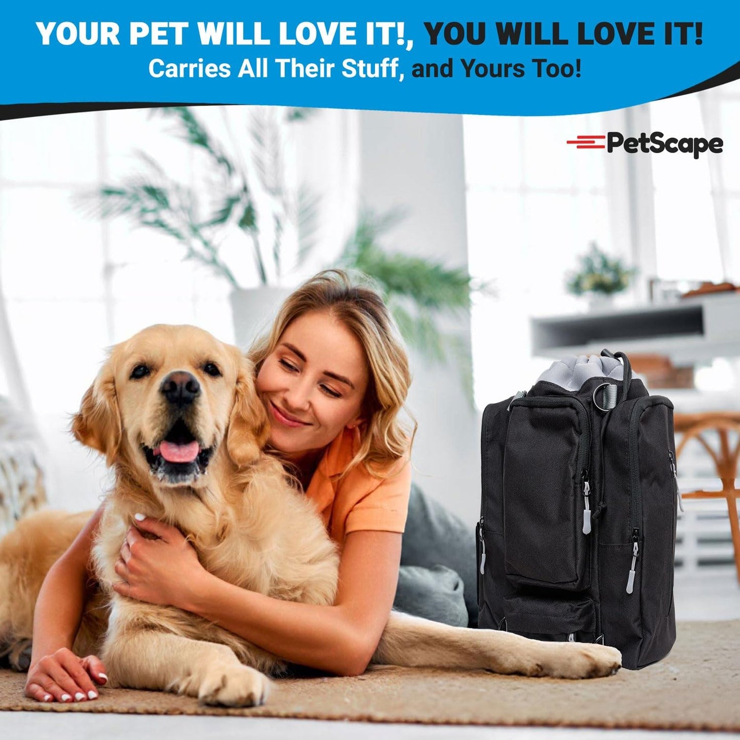 Ultimate Dog Travel Bag - Dog Bags for Traveling with Multi-Function Pockets for Dog Travel Accessories, Water Bottle Holder