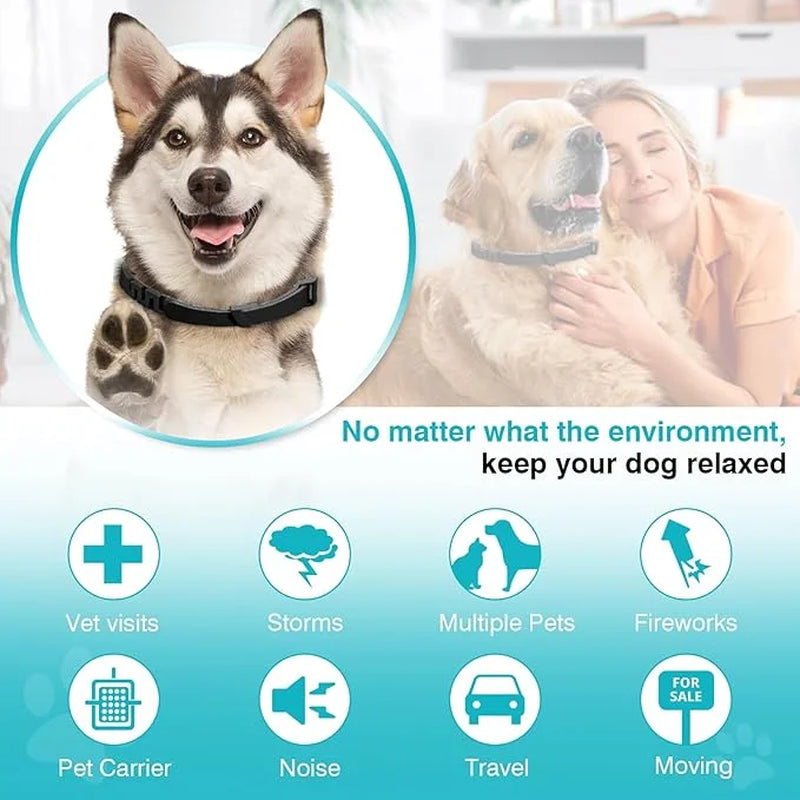 Calming Collar for Dogs 4 Packs Dog Relief Anxiety Stress Pheromone Collars Separation and Bad Behavior Pheromones Calm Lasts 60 Days 25 Inches Size Adjustable Waterproof Fit Small Large Medium Breed