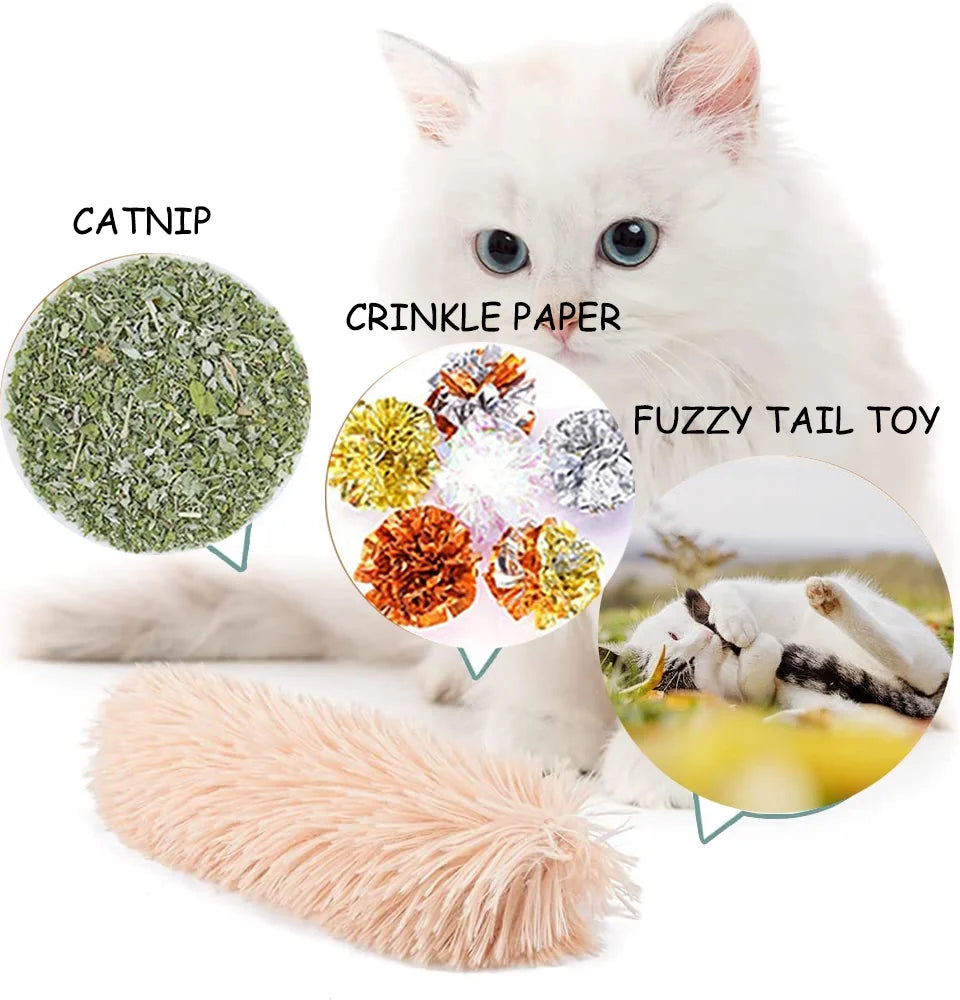 3 Pcs Cat Kicker Toys for Indoor Cat, Soft Pillow Kitten Toy and Catnip Toy with Crinkle Sounds for and Cat Licking, Chasing and Chewing