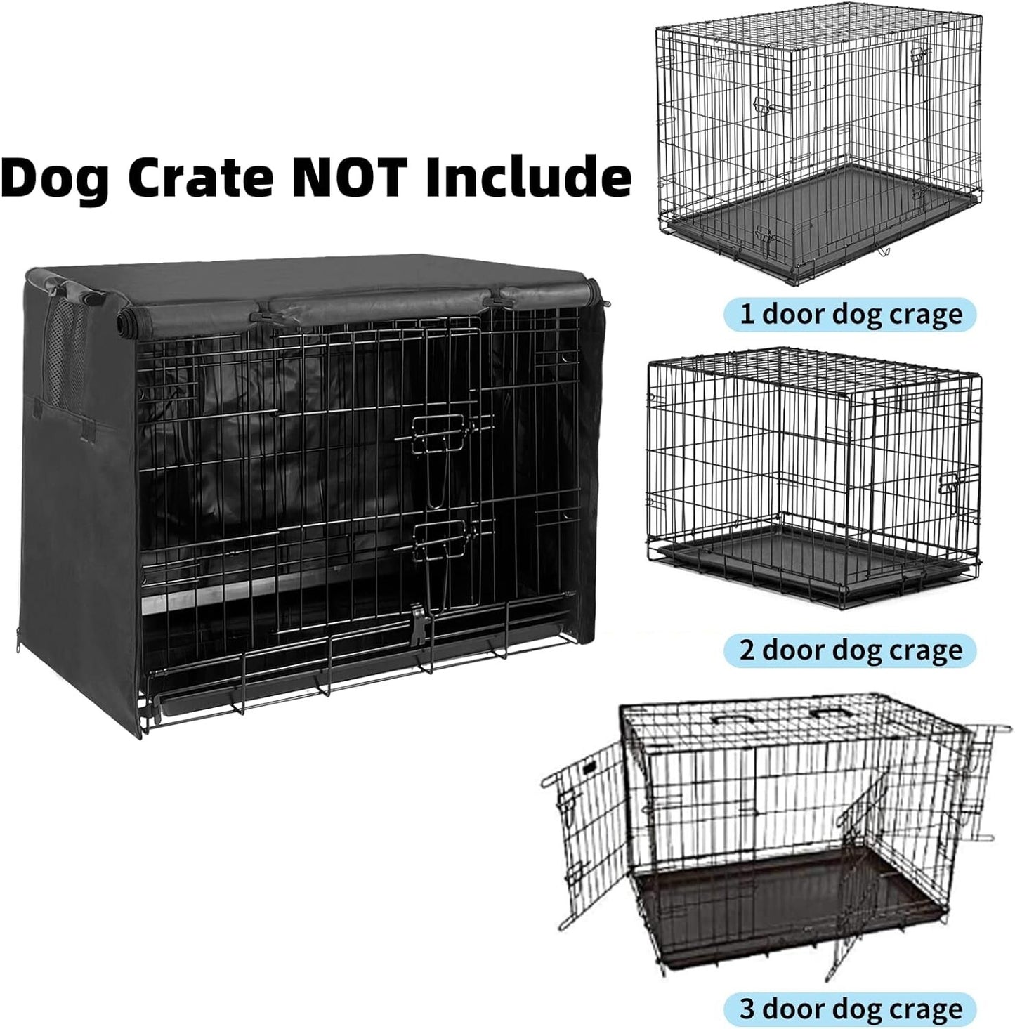 Dog Crate Cover Pet Kennel Cover for 48 Inch Wire Extra Large Dog Cage Black NEW