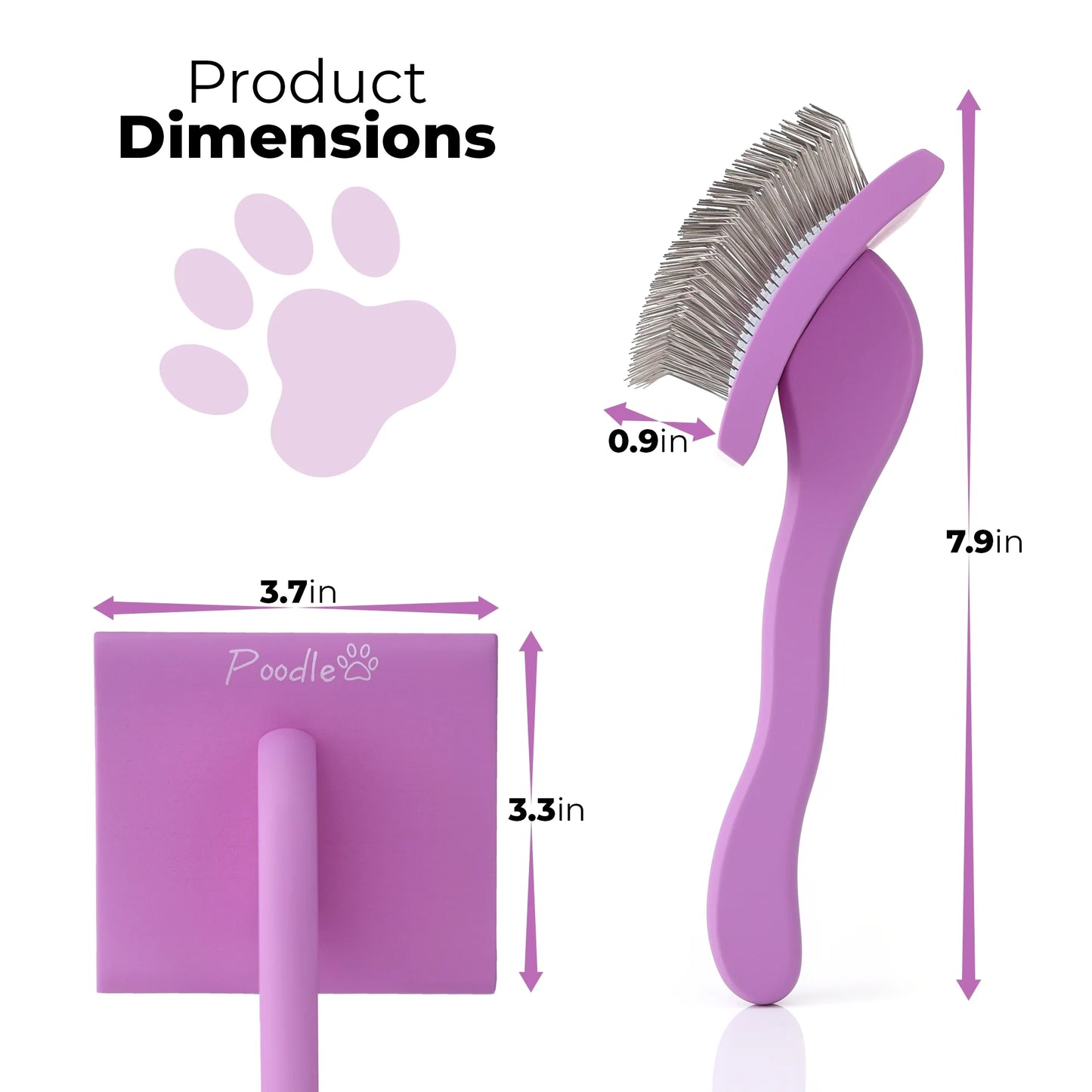 Slicker Brush for Dogs - Detangling Dog Brushes for Grooming with Soft Bristles & Long Pins - Professional Dog Grooming Brush to Removes Tangles & Dirt (Large)