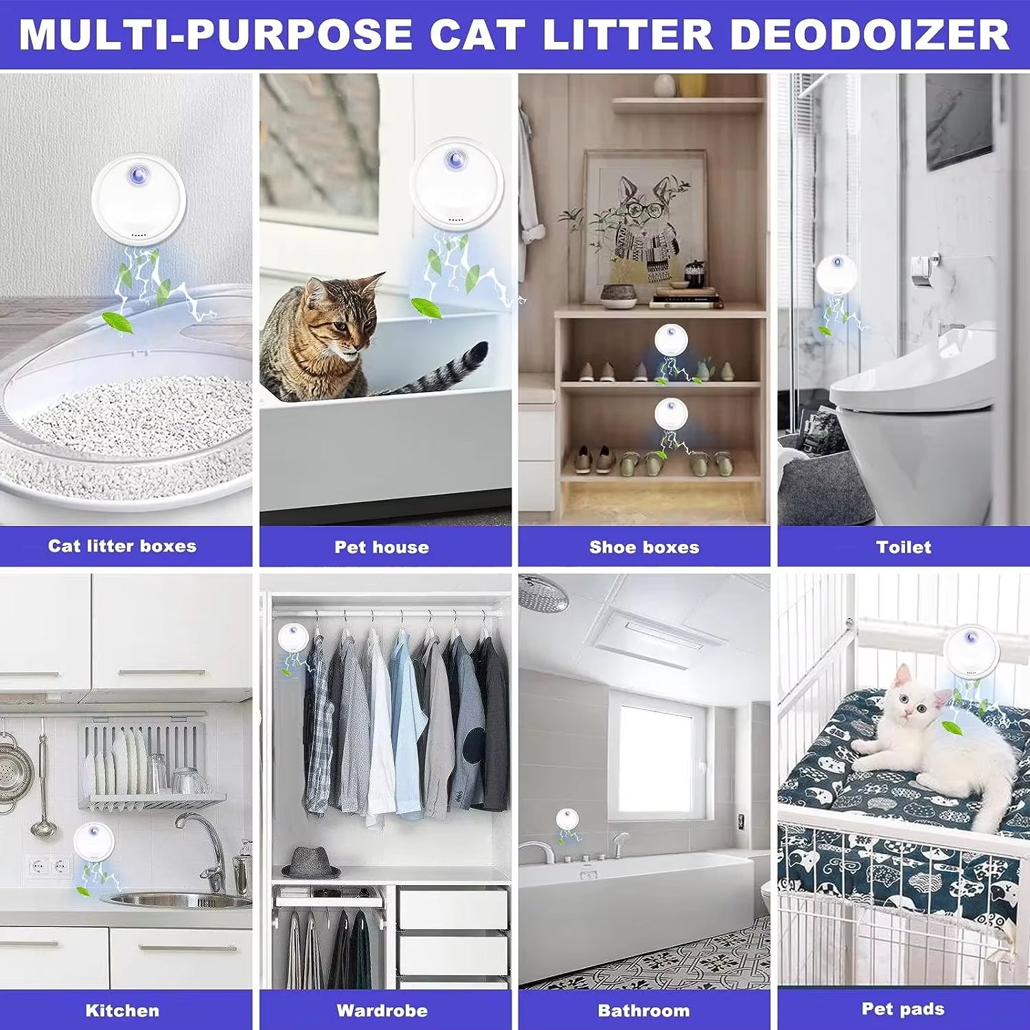 Smart Cat Odor Purifier Replacement for Cat Litter Box Deodorizer Pet Toilet Air Purifier Dog Cat Litter Deodorant Pet Supplies