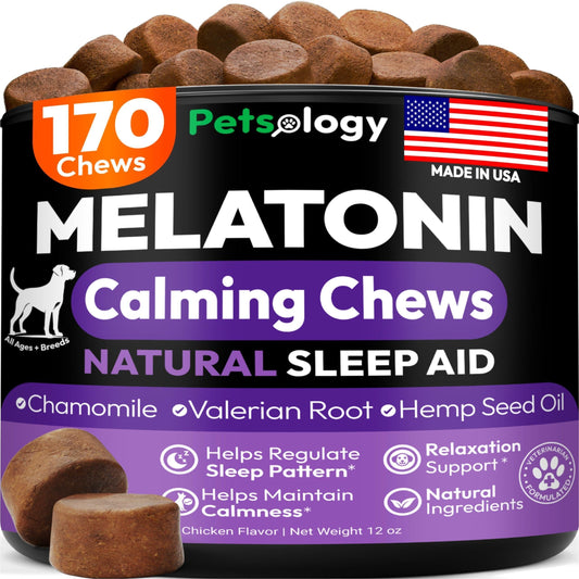 Melatonin for Dogs Calming Chews for Dogs Made in USA