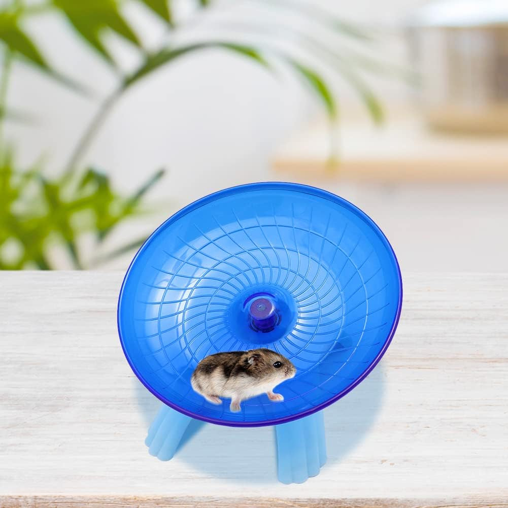 d Hamster Flying Saucer Wheel Silent Running Spinning Wheel Toy for Dwarf Hamster Gerbil Mouse Rat Mice (Blue)