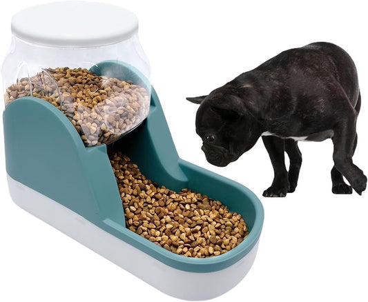 Automatic Dog Food Feeder Gravity Cat Food Dispenser Large Capacity Pet Self Feeding Station Bowl Dish for Small and Medium Dogs Cats，1 Gallon，Blue