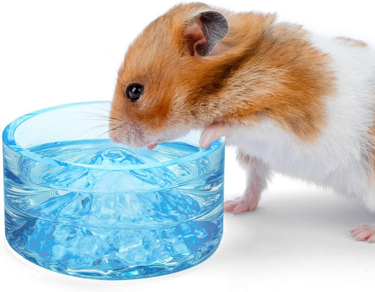 Hamster Feeding & Water Bowls- Mount Fuji Series Glass Drinking Bowls for Dwarf Syrian Hamsters Gerbils Mice Rats or Other Similar-Sized Small Pets