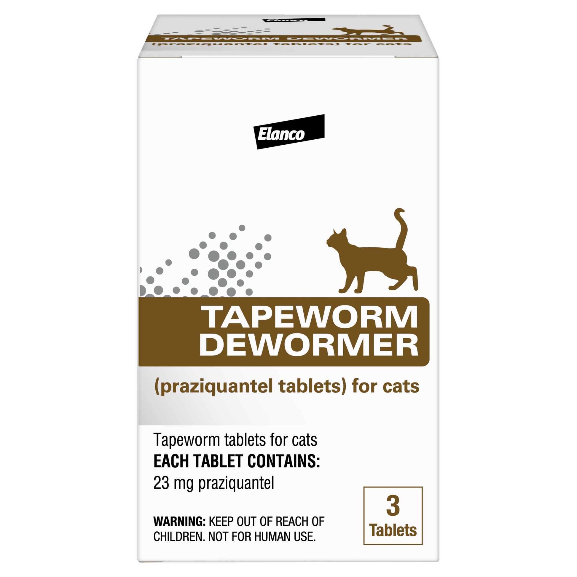 (4 Pack) Elanco Tapeworm Removal Dewormer for Cats, 3 Tablets Praziquantel