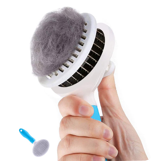 Cat Grooming Brush, Cat Brush for Shedding, Self Cleaning Slicker Brushes for Dogs Cats, Gently Removes Loose Undercoat, Mats Tangled Hair Slicker Brush for Pet Massage, Blue