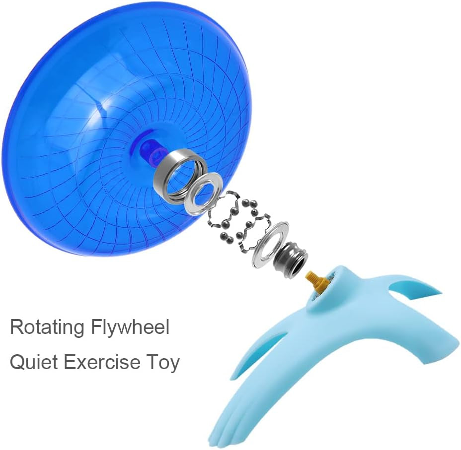 d Hamster Flying Saucer Wheel Silent Running Spinning Wheel Toy for Dwarf Hamster Gerbil Mouse Rat Mice (Blue)