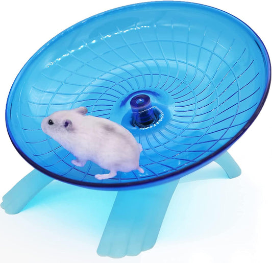 d Hamster Flying Saucer Wheel Silent Running Spinning Wheel Toy for Dwarf Hamster Gerbil Mouse Rat Mice (Blue)