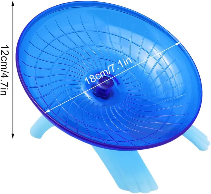 d Hamster Flying Saucer Wheel Silent Running Spinning Wheel Toy for Dwarf Hamster Gerbil Mouse Rat Mice (Blue)