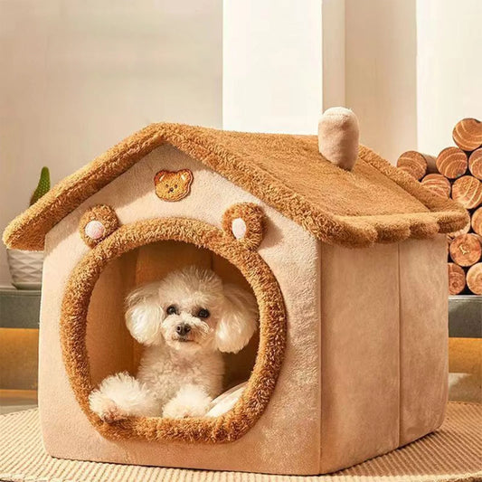 Cat Bed Cave Foldable Dog House Kennel Bed Mat for Small Medium Dogs Cats Winter Warm Chihuahua Cats Den Pet Products Basket Puppy Cave Sofa