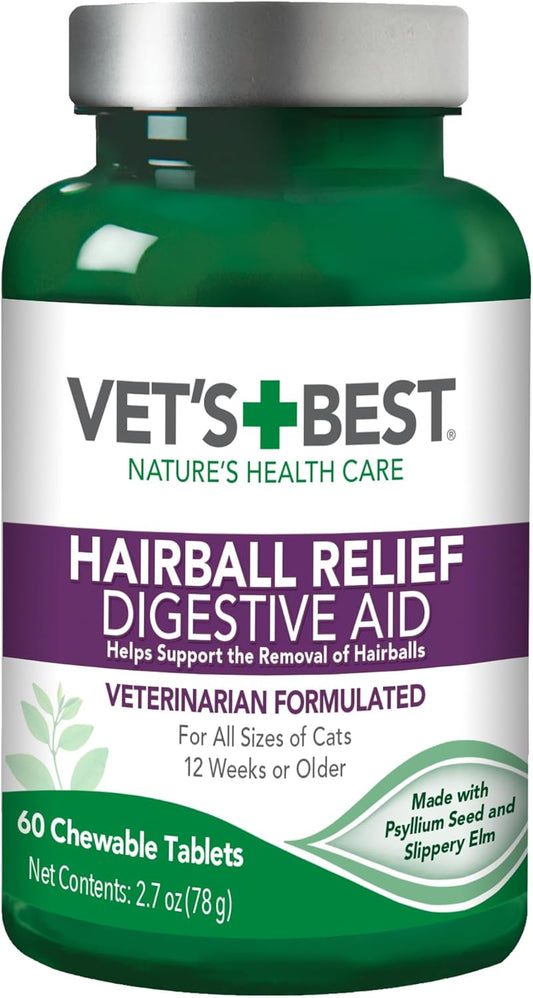 Cat Hairball Relief Digestive Aid, Vet Formulated Hairball Support Remedy, Hairb