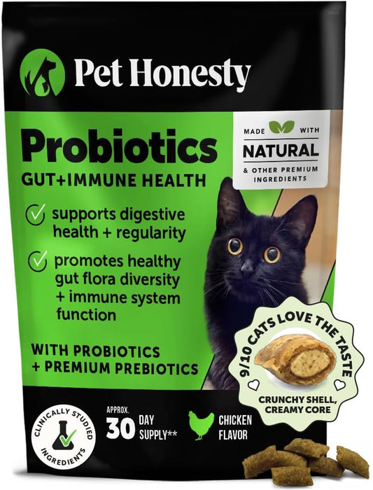 Cat Probiotics Gut + Immune Health Crunchy & Creamy Chews - Digestive Health, Su