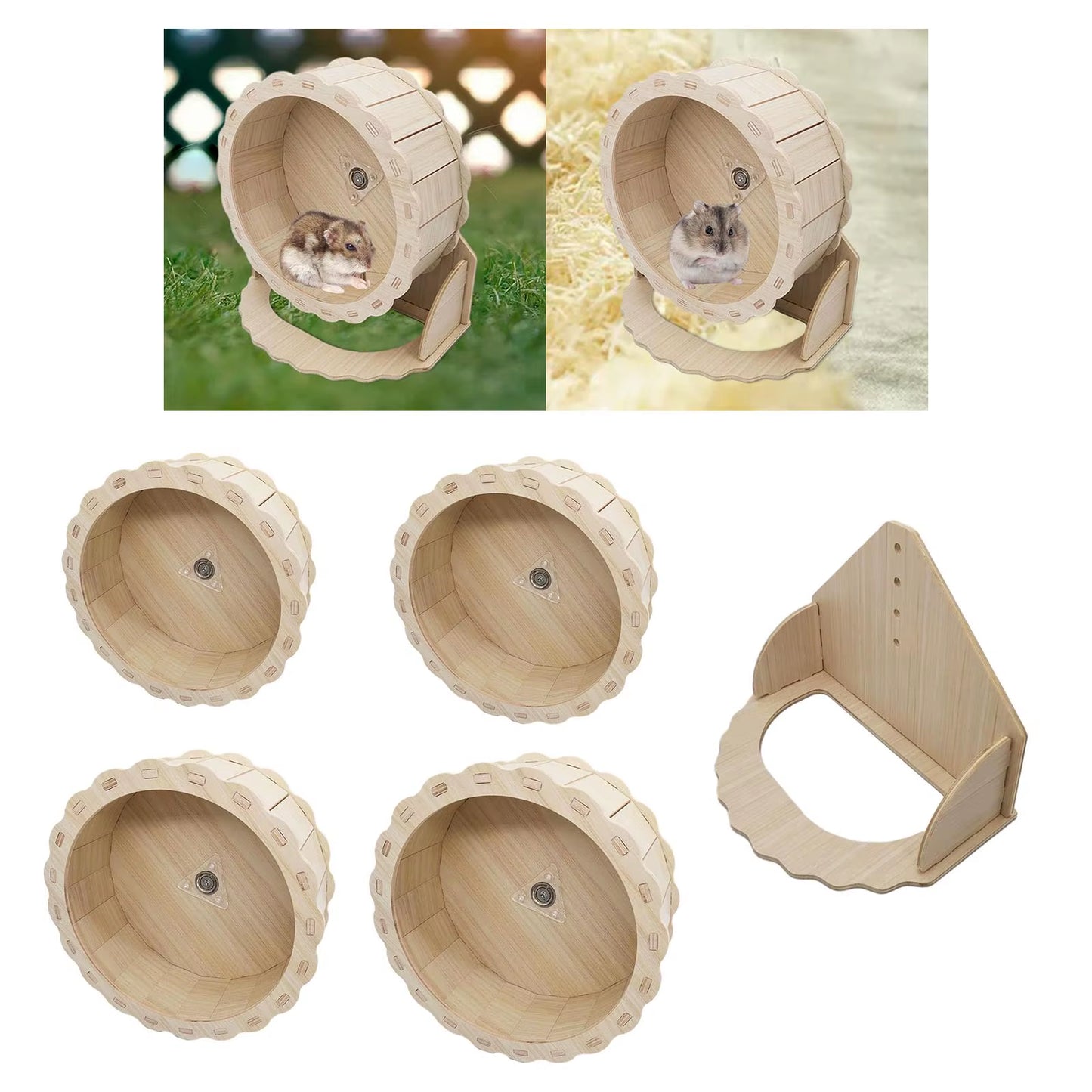 Hamster Wooden Running Wheel Toys Exercise Wheels for Gerbils Syrian Hamster