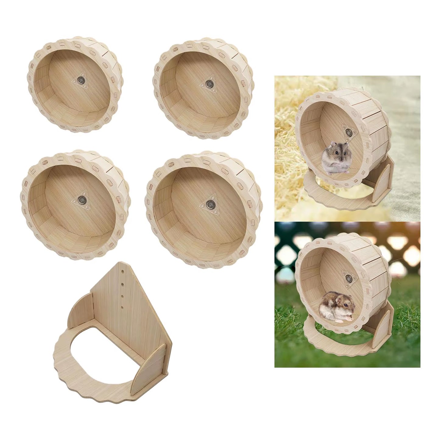 Hamster Wooden Running Wheel Toys Exercise Wheels for Gerbils Syrian Hamster